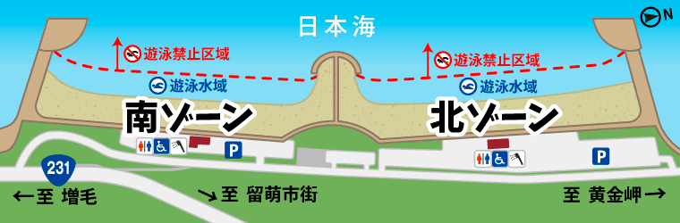 ゴールデンビーチるもい エリアマップ